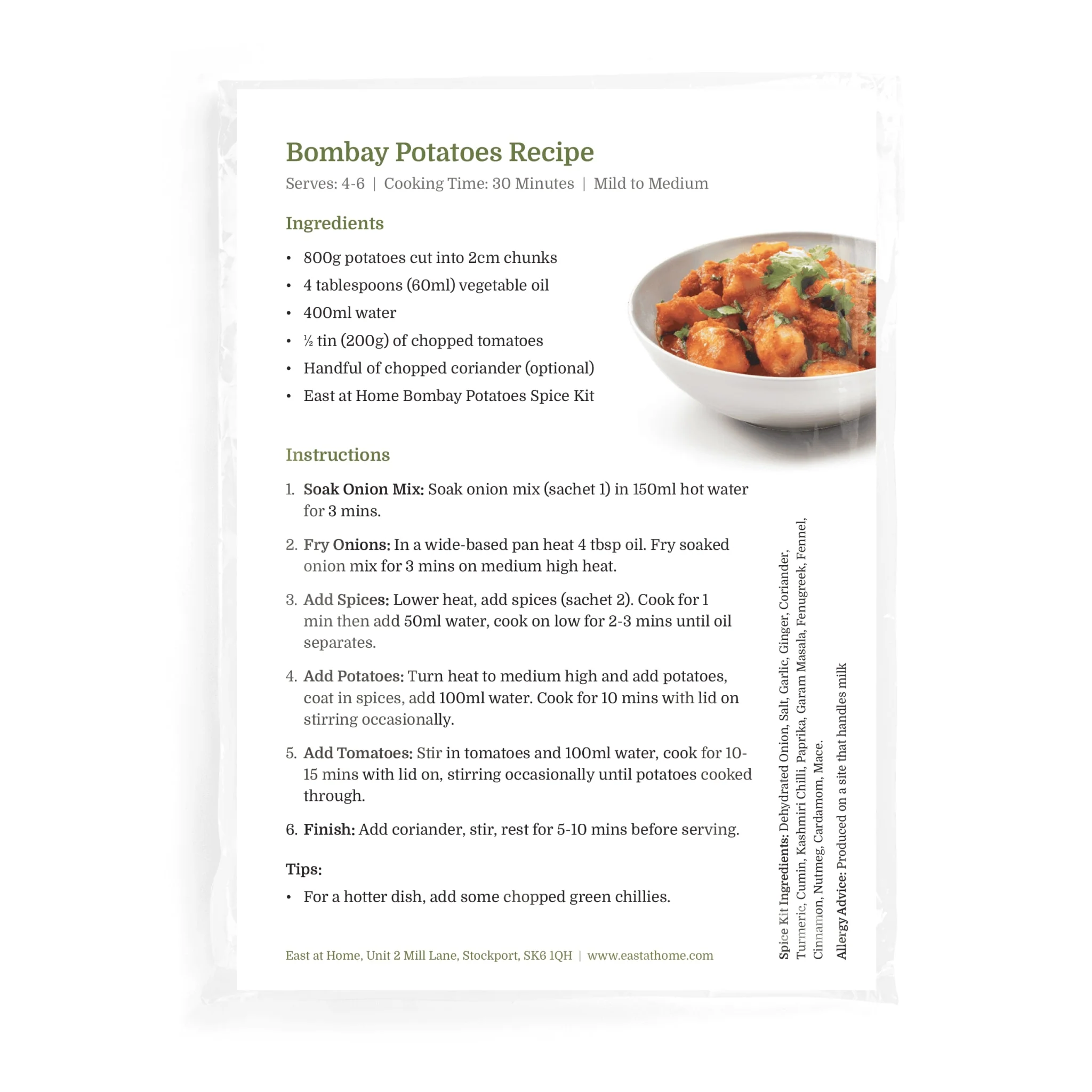 Bombay Potatoes Spice Kit - Image 2
